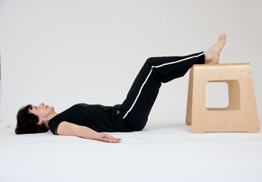 hip raise feet on chair; increase frequency of exercise routine