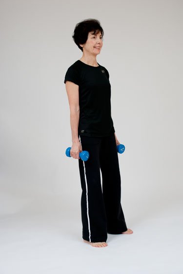 standing biceps curl osteoporosis exercise