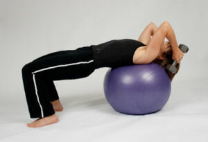 stability ball tricep extension • step 2