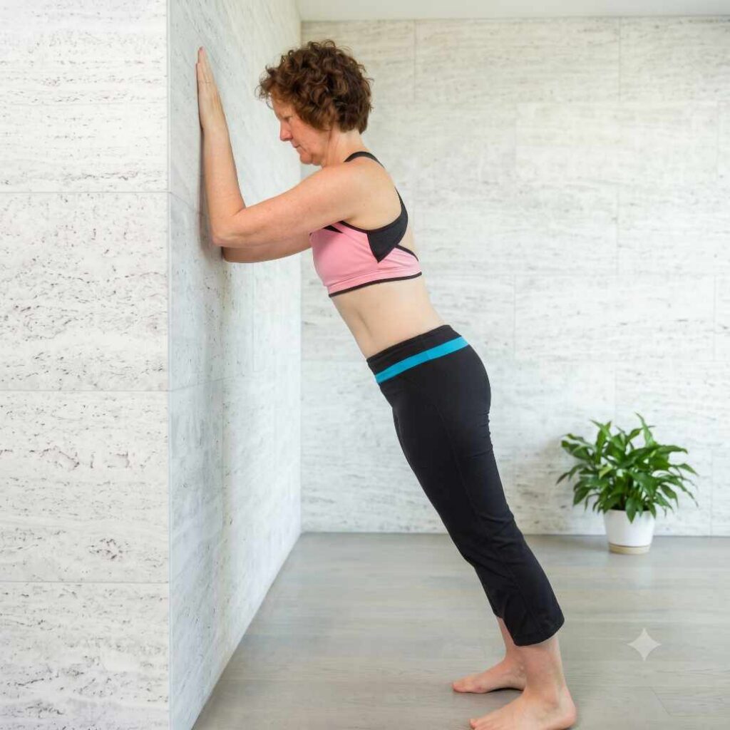 standing wall plank exercise
